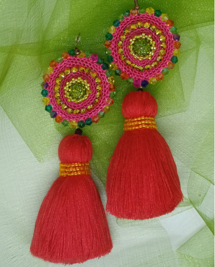 Háčkované dizajnové náušnice "Prebudiť sa"